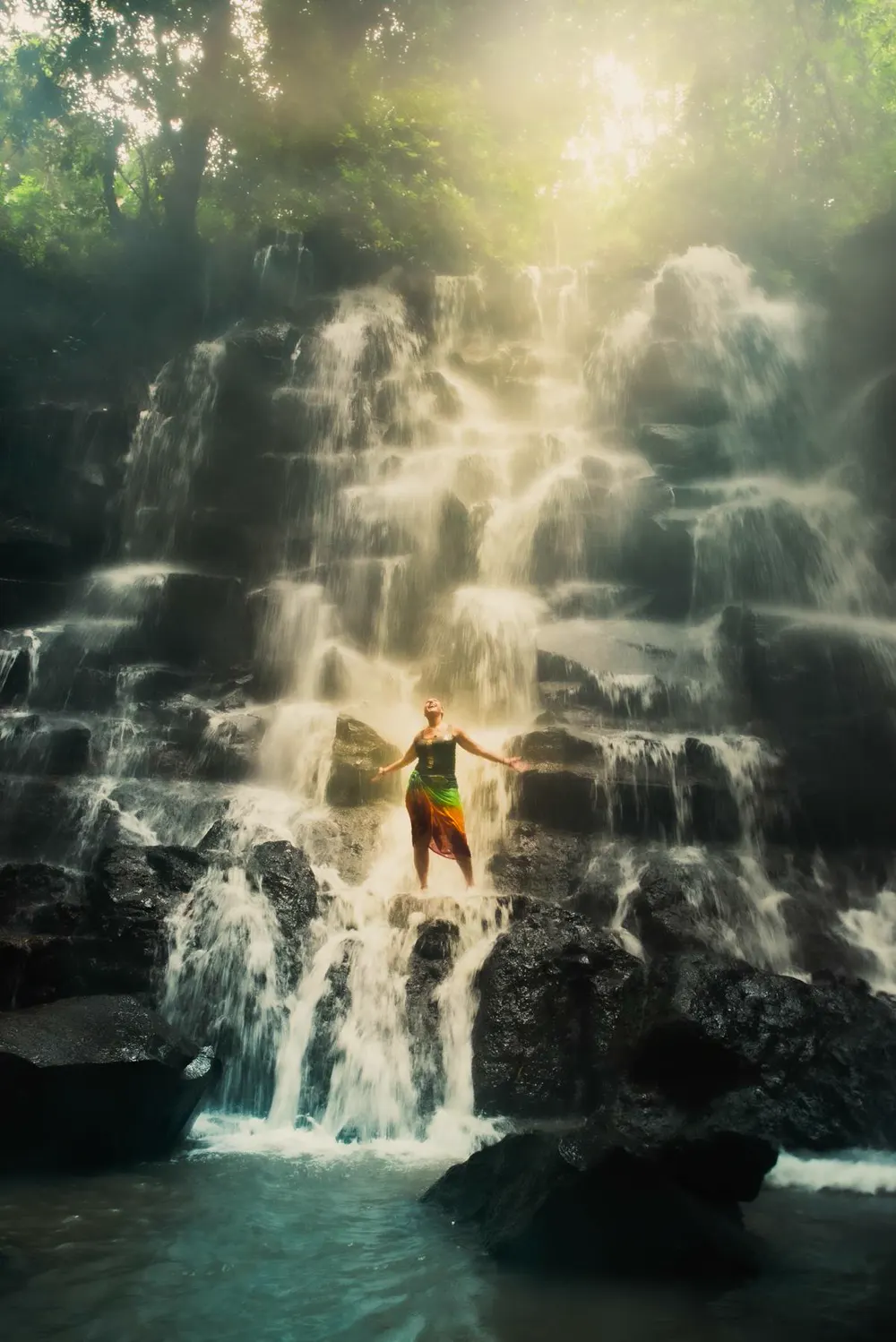 Location: a jungle waterfall in Bali